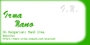 irma mano business card
